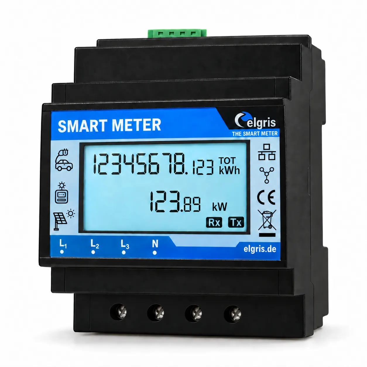 elgris Smart Meter LAN 2.0, schwarz mit Display