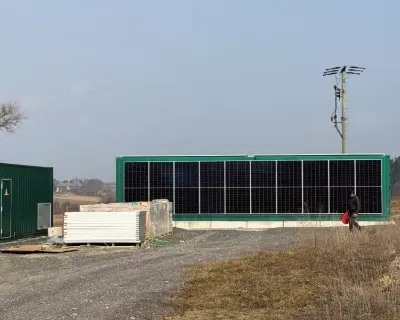 PV-Anlage und Batteriecontainer der Bioenergie Regnitzlosau